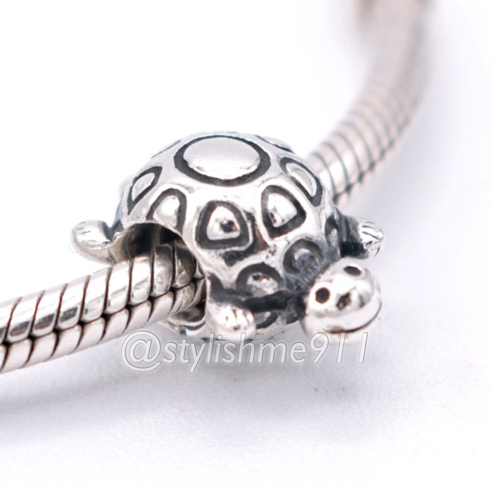 Authentic PANDORA Sterling Silver Happy Turtle Charm - 790158